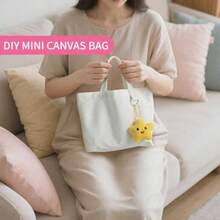 2 Paquete de 24 bolsas pequeñas de lona mini bolsas a granel para mujeres bricolaje en reutilizable bonita bolsa de sublimación - Blanco - Ver 5