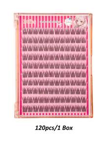 Asiteo 120pcs Self-Adhesive Thick False Eyelash Clusters, Natural Extension C-Curl Eyelash Clusters, Suitable For Party, Gift, Portable Eyelash Clusters - C - View 7