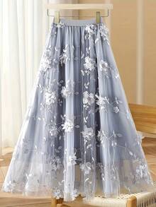 Elegant Skirt For Ladies - Silver Gray - View 1
