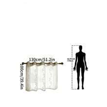 Cortina transparente para exterior com estampa de folhas de outono (1 peça), com design de argolas na parte superior, ideal para gazebo, pátio e varanda. - Branco - Ver 21