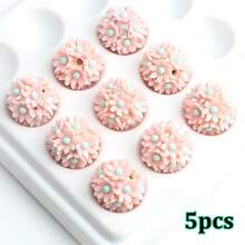 5pcs 16mm Acrylic Flower Ball Beads, 3D Daisy Flower Spacer Beads With Rhinestone For DIY Bracelet Necklace Earring Phone Chain Jewelry Making - Flower Beads - View 8