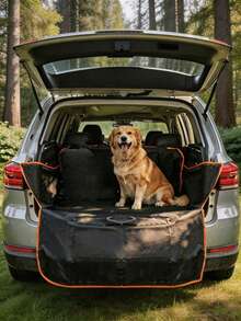 Funda de asiento delantero para perro con solapas laterales, protector de asiento de coche acolchado para mascotas, funda de asiento tipo cubo resistente a arañazos y al pelo, ajuste universal para coches, camiones y SUVs - Negro - Ver 3