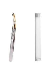Stainless Steel Straight & Angled Eyebrow Tweezers, Facial Hair Removal Tweezers, Beauty Tools - Multicolor - View 16