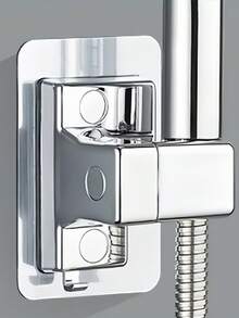 1/2Pcs No Drill Shower Head Bracket, Wall Mounted Spray Gun Holder With Hook, Adjustable Shower Nozzle Mount Base, Heavy Duty Waterproof Rustproof Bathroom Shower Fixed Holder - Shower Rack - View 2