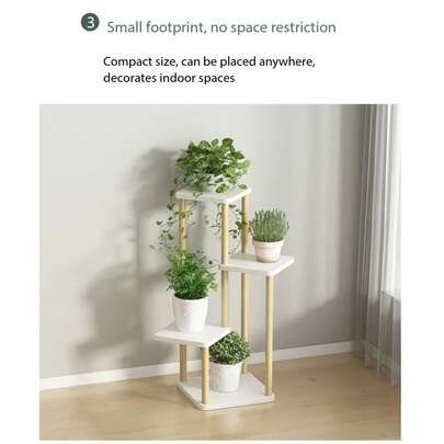 1 Pieza De Soporte Para Flores De Piso Multicapa Y Multifuncional, Estante De Almacenamiento, Estante De Almacenamiento De Macetas De Flores Estilo Madera, Elemento De Decoración Simple Para El Hogar Y El Dormitorio.