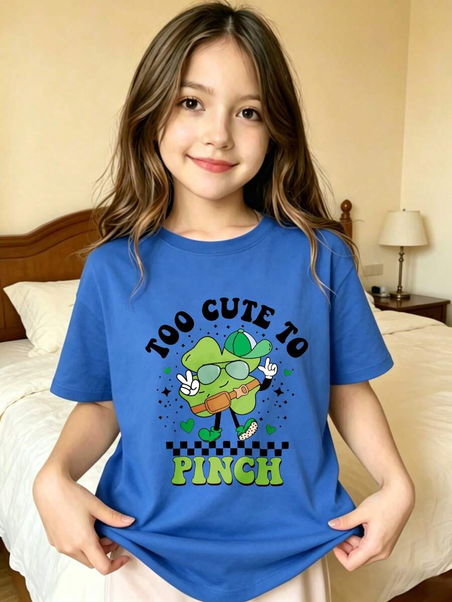 Too Cute To Pinch Kids Printed T-Shirt - Blue - View 1