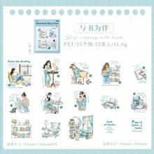 Set de 15 piezas de pegatinas de lista de verificación cálidas y encantadoras, pegatinas lindas de la vida diaria para niñas, hermosas pegatinas decorativas para scrapbooking, diario, planificador y útiles escolares - EXW2312031 - Ver 18