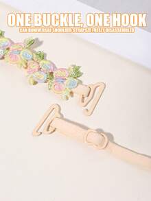 Women's Embroidered Floral Bra Straps, Detachable Bra Straps, Replaceable Lace Trim, Lingerie Accessories - Multicolor - View 3