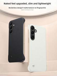霧面纖薄無邊框砂岩礫石紋霧面保護殼，適用於 Galaxy 26Ultra S25 Edge S24 S23 S22Plus S21 20 Ultra Plus FE Note10+ Note 20Ultra，鏡頭保護硬殼防震保護套 - 黑色 - 查看 3