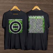 Type O Negative Life Is Killing Me Tour Shirt, Vintage 90s Type O Negative Tee - Black - View 1