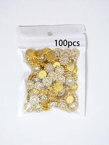 20-200個 12mm 圓形水鑽花朵鈕扣 向日葵亮面鈕扣 雙花設計 縫紉DIY配件 蝴蝶結與手工藝水鑽裝飾 水晶裝飾胸針鈕扣 平底 DIY手工花朵髮箍洋裝配件 - 12mm白色向日葵花鑽 - 查看 12