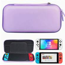 Switch 與新 Switch OLED 主機便攜式硬殼保護收納攜帶包 - 黑色，旅行保護殼包附配件與遊戲收納口袋 - 查看 13