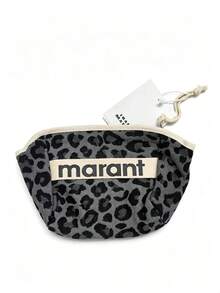 Cotton Coin Purse With Leopard Print And Clasp, Stylish And Unique Compact Card Holder, Portable Storage Bag For Coins And Keys. - 黑色豹紋 - 查看 1