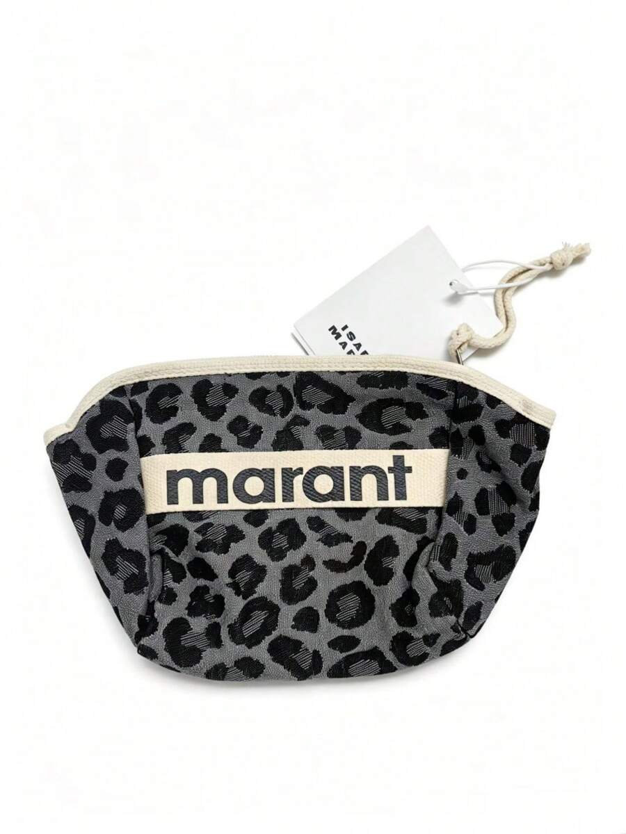 Cotton Coin Purse With Leopard Print And Clasp, Stylish And Unique Compact Card Holder, Portable Storage Bag For Coins And Keys. - 黑色豹紋 - 查看 1