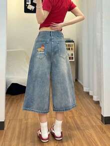 Women Denim Shorts - Blue - View 4