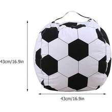 Unisex Fillable Bean Bag Chair Cover With Football Pattern, Toy Storage Bag, Washable Multi-Functional Seat For Play And Relaxation - Football - View 4