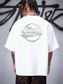 El icónico logo de The Strokes representa la esencia pura del rock  y su legado musical. Es un símbolo poderoso para los fans de la banda y su impacto cultural. Refleja una energía auténtica e identidad artística atemporal. camiseta de hombre 220g - Blanco - Ver 1