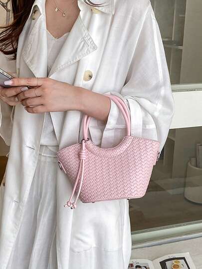 Bolso cruzado de hombro de gran capacidad, bolso de mano tejido para ir al trabajo, nueva moda de verano 2026