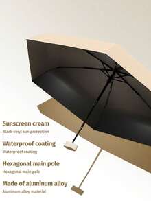 1 Peça Guarda-chuva Compacto 6 Dobras, Uso Duplo à Prova de Chuva & Sol, Guarda-sol de Bolso Ultraleve para Mulheres e Homens, Guarda-chuva Dobrável Mini para Viagem, Praia, Férias e Uso Externo, Escolhas de Primavera e Verão, Presente para Madrinha, Dia das Mães, Formatura, Essenciais de Viagem, Fofo - Multicolorido - Visão 5