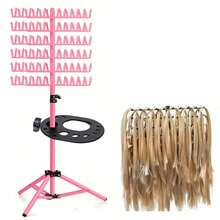 1pc Braiding Hair Rack, Height Adjustable 144 Pegs Braiding Rack Hair Extension Holder With Hair Braiding Tools Hair Divider Rack For Braiding Hair Separator Stand Add An Extra Tray - View 10