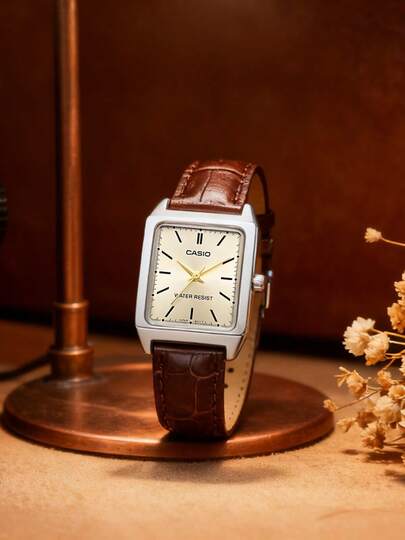  Đồng hồ đeo tay nữ Casio LTP-V007L-7E1, mặt tròn màu trắng cổ điển, dây da đen, chống nước 30M, máy quartz, đồng hồ đeo tay thường ngày.