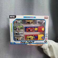 Random Pullback Metal Mini Toy Race Car With Track Launcher, Racing Car Toy Set, Fussy Toy, Suitable For Children Aged 3 And Up Metal Toy Car Series - Metal Racing Cars - The Ideal Gift For Children - Birthday/Christmas Gifts - Multicolor - View 10