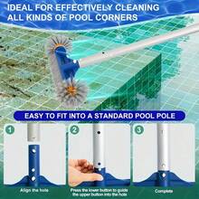 1pc Round Head Pool Brush, Suitable For Inground/Above Ground Pools, Spas, Hot Tubs, Efficient Pool Brush Head, Compatible With Standard Pool Pole, Pole Not Included - A - View 2
