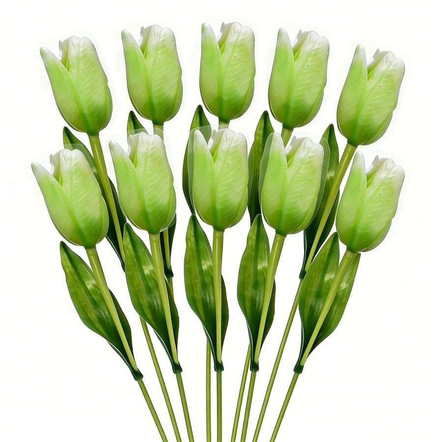 5/10支仿真郁金香，触感逼真，PU材质，郁金香花茎，适用于婚礼花艺布置、春季花束、家居派对、办公室装饰、母亲节等场合