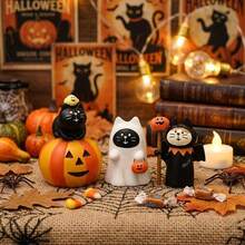 Creepy Cute Ghost Cat Resin Statue - Interesting Halloween Desktop Decor, Suitable For Tiered Tray Decoration In Home Office, Gift For Cat Lovers - Cat - View 5