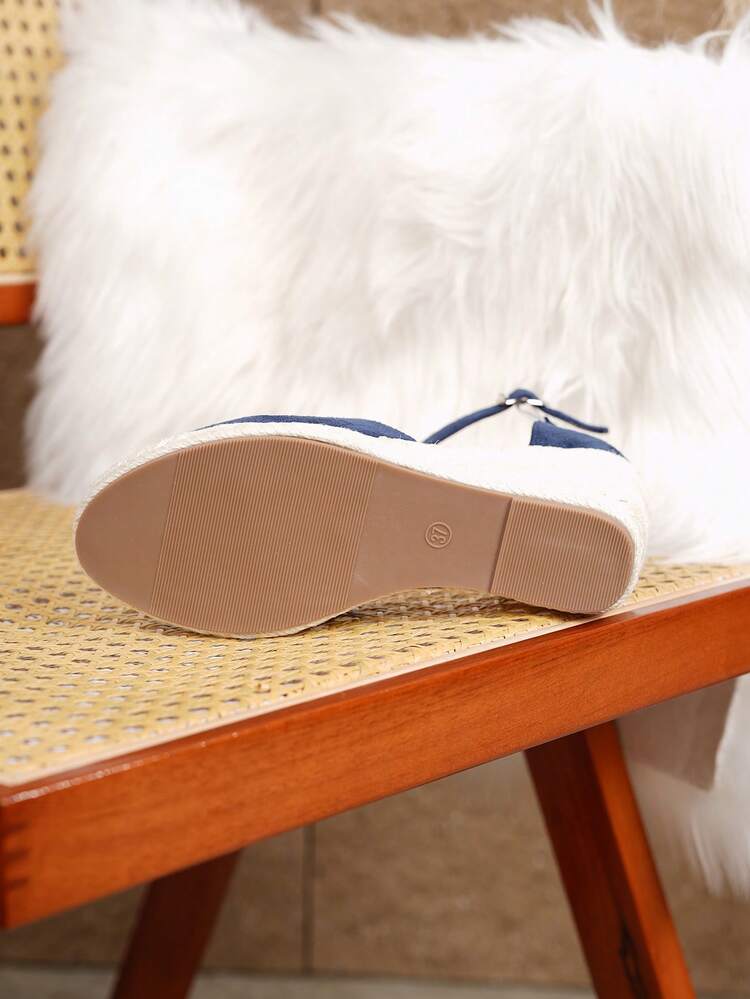 Giày Loafers đế bánh mì mũi tròn xỏ chân thoải mái cho nữ, mùa Xuân/Hè - Màu xanh lam - Xem 3