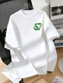 Summer Short-Sleeved T-Shirt For Boys, "67" With A Fun Digital Design. Suitable For Casual Wear, School, And Everyday Wear. - Pink - View 4