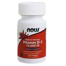 Now Foods Now Vitamin D3 10,000 IU, 120 Softgels - 120 Count - View 1