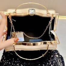 BV Bottega Bang Bang Bolso de mano para mujer de cuero genuino tejido a mano de Andiamo Clutch Campana. Nuevo bolso vintage europeo y americano con pedrería, bolso de mano, bolso de fiesta de moda, bolso de noche, bolso de hombro, bolso cruzado. - Negro - Ver 6