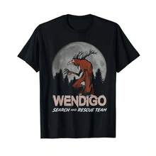 Divertida Camiseta De Manga Corta Wendigo Cool Halloween Par - Negro - Ver 1
