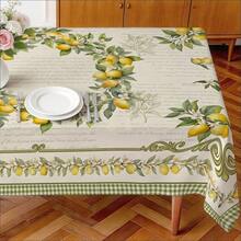 1 khăn trải bàn hình chữ nhật bằng polyester, họa tiết khung chanh Pháp cổ điển, in một mặt, thích hợp cho mặt bàn, có thể giặt và tái sử dụng, phù hợp cho trong nhà, ngoài trời, sân hiên, đám cưới, tiệc tùng, ăn uống, triển lãm thủ công, trang trí tiệc. - Nhiều màu - Xem 8