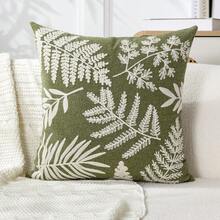 1 buah Sarung Bantal Hias Bordir Pakis Tropis Minimalis Modern Warna Hijau, Sarung Bantal Dekoratif Bordir Daun Musim Semi/Panas, Cocok untuk Dekorasi Dalam Ruangan, Sarung Bantal Sepanjang Musim, Isian Bantal Tidak Termasuk - Hijau - View 12