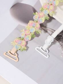 Women's Embroidered Floral Bra Straps, Detachable Bra Straps, Replaceable Lace Trim, Lingerie Accessories - Multicolor - View 2