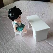 1pc White Mini Table & Chair Set - DIY Table & Chair Model Ornament Dollhouse Table & Chair Model Micro Landscape Room Decoration 3D Printed Model - Multicolor - View 6
