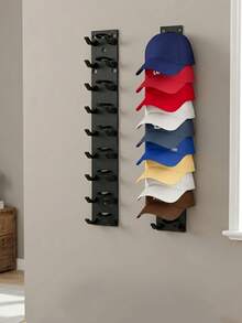 2 Stück Baseballmützen Wandhalterung Organizer Regal, Mehrstufiger Displayhalter, große Kapazität, praktische Mützenaufbewahrung, starker Klebe- oder Schraubenbefestigung, hält Mützen ordentlich und knitterfrei, geeignet als Geschenk für verschiedene Anlässe - Verschiedenfarbig - Übersicht 5