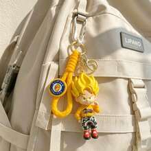MINISO Dragon Ball Master Roshi Keychain, Anime Mini Figure Bag Charm With Braided Wrist Strap, Dragon Ball Pendant & Gold Tone Clip Hook, Backpack Purse Accessory, Back To School Gift - Style 2 - View 2