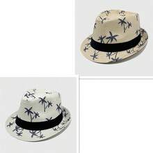1 pieza Sombrero de sol de verano, sombrero de estilo británico de moda coreana, adecuado para hombres, sombrero de sol de playa de moda, disponible en varios colores, lavable a máquina - sombrero de paja de hoja - Ver 14