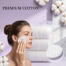 300/200/150/100/50 miếng bông tẩy trang tròn tái sử dụng, bông cotton không gây dị ứng để tẩy trang và chăm sóc da, bông cotton cao cấp, miếng bông hai mặt, miếng tẩy trang dày 3 lớp, ít gây kích ứng, phù hợp cho mọi loại da - Nhiều màu - Xem 4