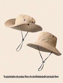 Outdoor Sun Hat, Wide Brim Breathable Hiking Hat, Unisex UV Protection Sun Hat, Couple Sun Protection Hat - Multicolor - View 4