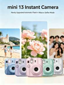 FujiFilm Mini 13 Instant Camera, Upgraded With Auto Flash + Macro Selfie Mode, Clear 0.3m Close-Up Shots! 5 Cute Color Options, 5-Min Auto Power Off For Battery Saving, Instant Prints With Retro Filters, Capture Lively Moments For Travel & Gatherings - View 4