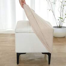 1 pieza Funda elástica de jacquard para reposapiés, funda protectora antiensuciamiento de unicolor para reposapiés de sala de estar, sofá/silla - Multicolor - Ver 3