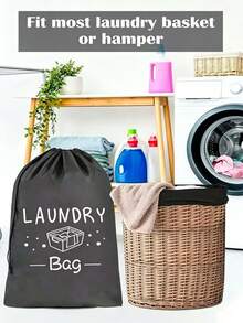 Extra Large Drawstring Travel Laundry Bag, Durable, For Dirty Clothes Storage, Easy To Install, Travel Essential, 4 Colors Available, Transparent Pattern, Drawstring Closure, Made Of High-Quality Tear-Resistant Polyester Fabric - Multicolor - View 2