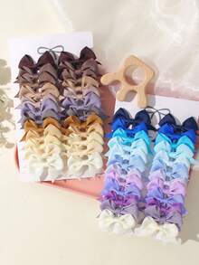 24入組彩虹漸層 grosgrain 緞帶蝴蝶結髮夾套組，柔軟瀏海側邊夾，適合節日派對/拍照拍攝 - 混合色 - 查看 10