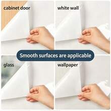 1 Roll Reusable Whiteboard Sticker, Glue-Free Static Cling, Writable & Erasable Without Residue, Portable & Convenient For Home/Office/Dorm Wall Decor - White 1pc - View 4