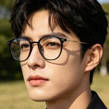 1 Piece Round Eyeglasses For Women, Sleek Black Frame With Clear Lenses, Retro Intellectual Vibe, Versatile For Summer Beach Days, Graduation Season Events, Travel Trips, Vacation Getaways, Camping Adventures, Casual Daily, Outdoor Activities And Everyday Outfits, Perfect Holiday Gift For Women To Elevate Any Occasion Look - 亮黑色 - 查看 3