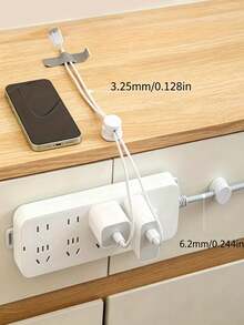 360° Rotatable Magnetic Cable Organizer, Anti-Slip Wire Fixing Clip, Desktop Phone Charging Cable Holder, Practical Home Cable Management Tool - Multicolor - View 7